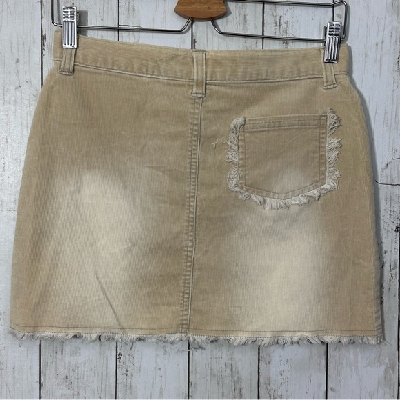 Vintage LáserJeans women skirt corduroy khaki distressed - Picture 2 of 5